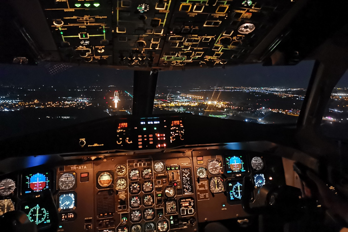 complex aircraft cockpit